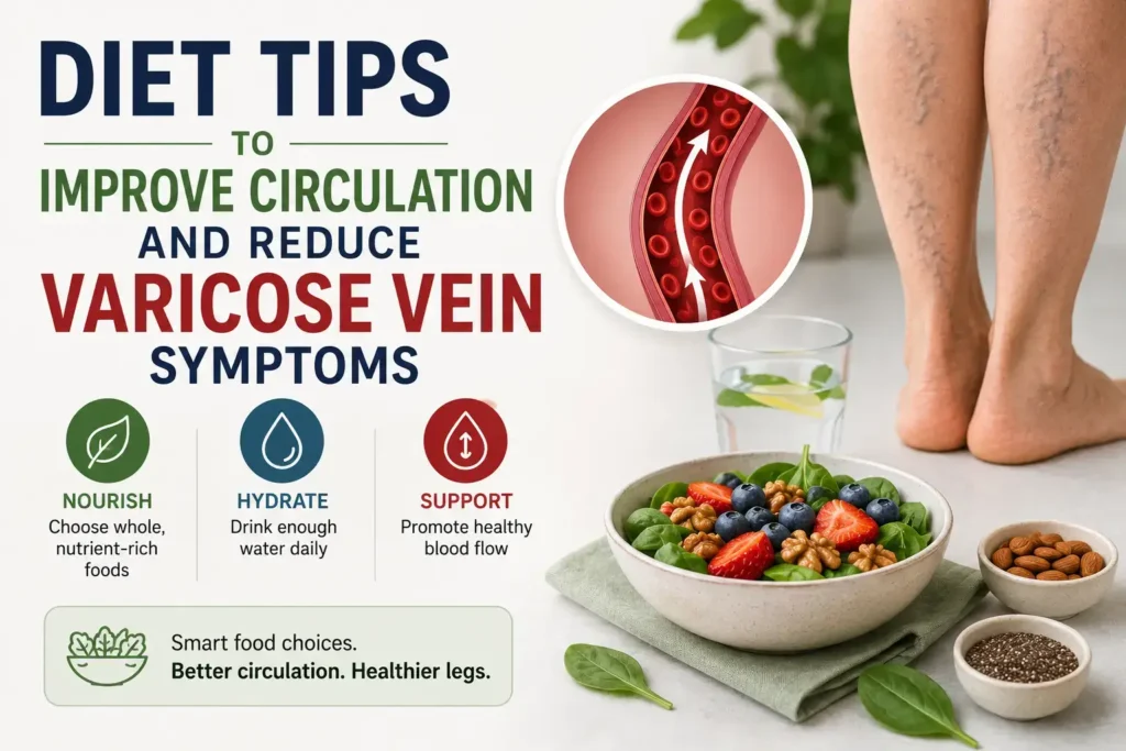 Diet Tips to Improve Circulation and Reduce Varicose Vein Symptoms