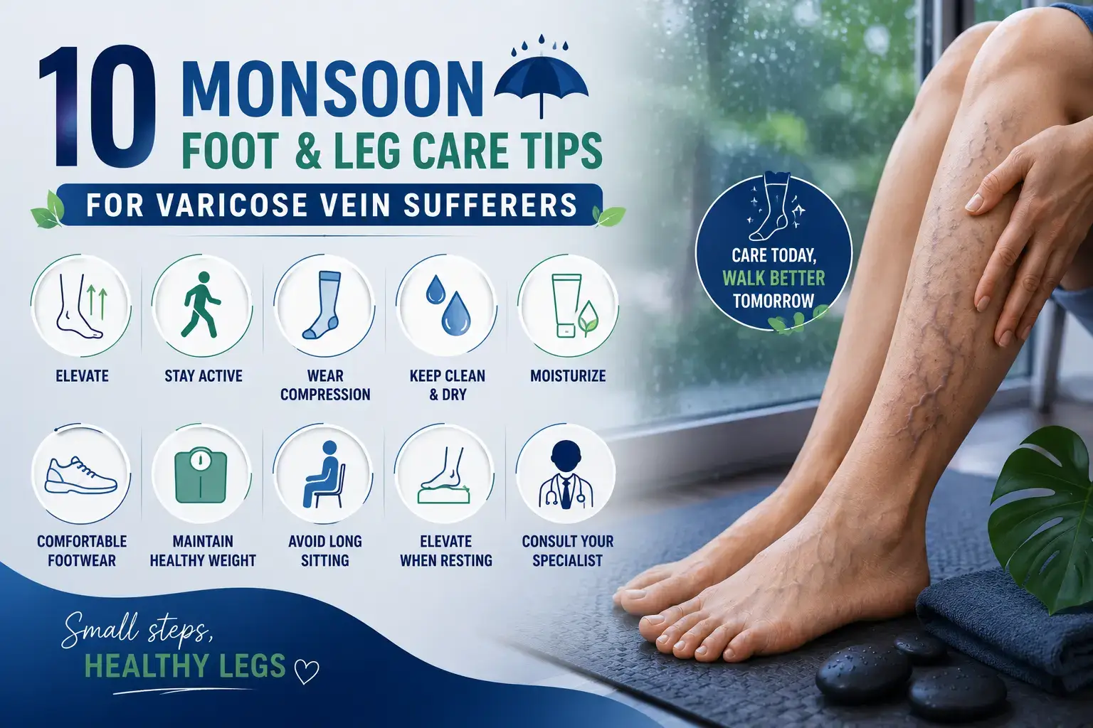 10 Monsoon Foot and Leg Care Tips for Varicose Vein Sufferers